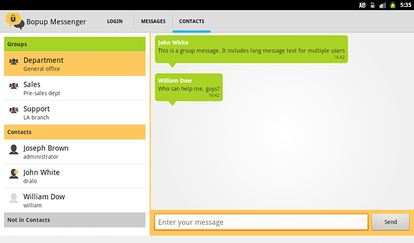 Bopup Messenger for Android software